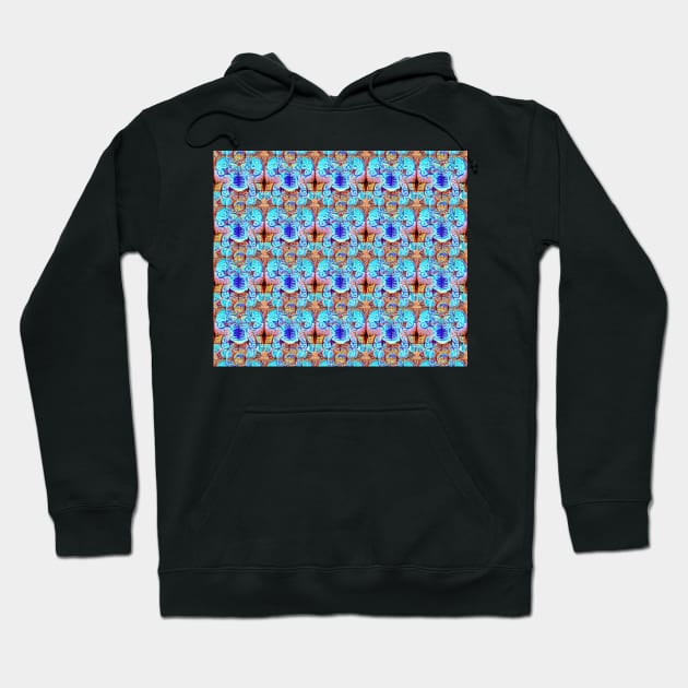 Cyan Aesthetic - Sky Blue Angels Abstract Pattern Hoodie by BubbleMench